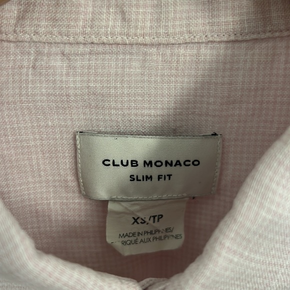 Club Monaco Pink & White Check Button Down Shirt - Picture 3 of 5